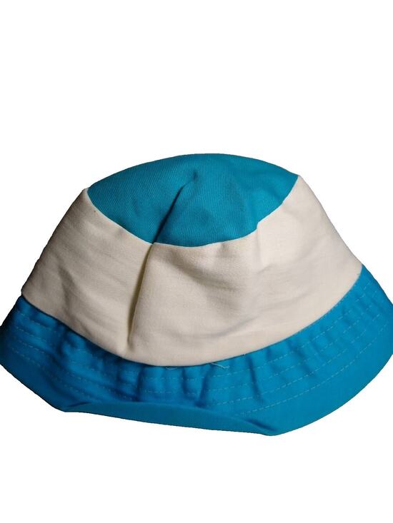 Other - Vintage Child's Beach Hat Blue White Japan Retro Mod 1960s Unused Cloth Fabric